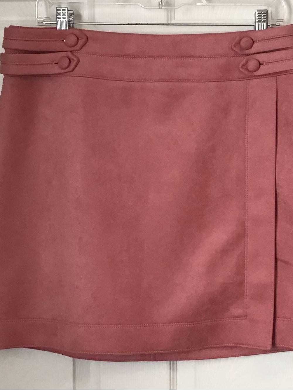 White House Black Market Rose Suede-like Mini Skirt